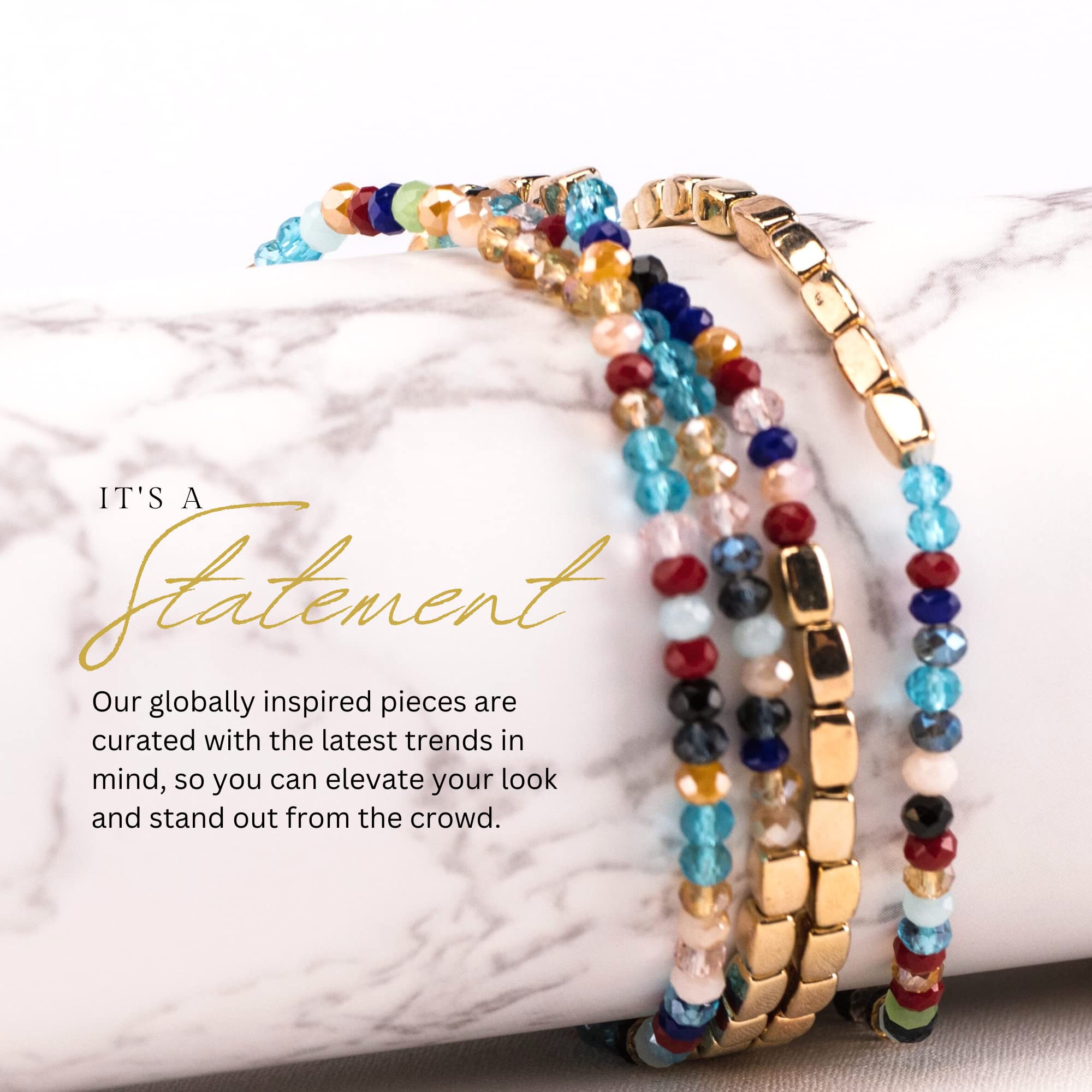 Olivia Welles Radiant Beaded Bracelets - Stackable Stretch Bracelet for Women - Exquisite Craftsmanship for Every Fashion Moment or Event