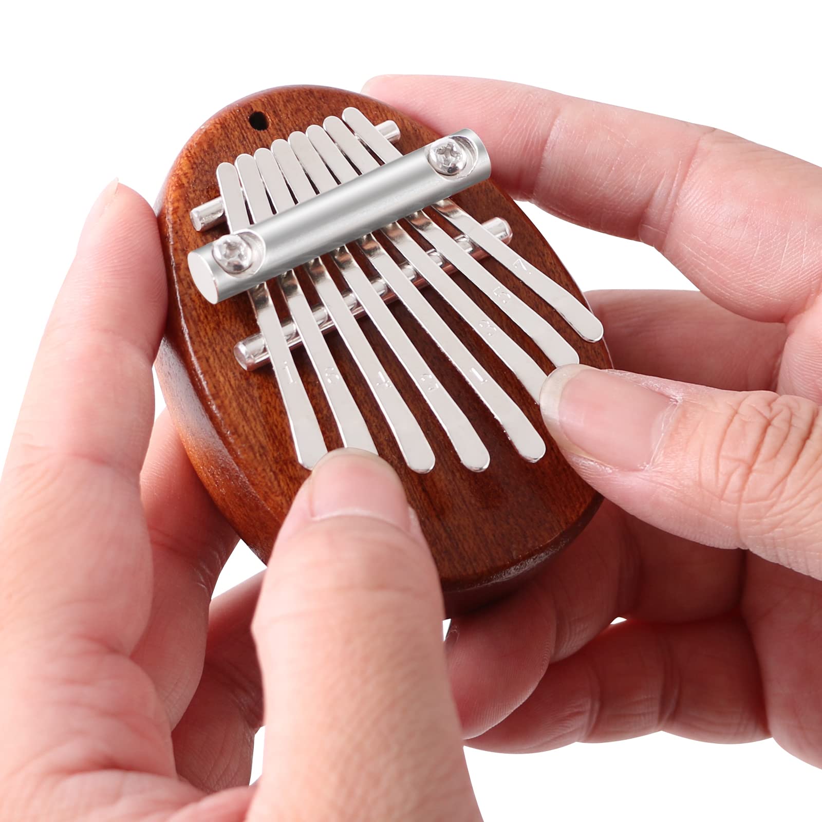 EASTROCK 8 Key Mini Kalimba, Finger Thumb Piano with Accessory Pendant Gift, Exquisite Finger Piano Ornaments Christmas Gift for Kid Adult Beginners