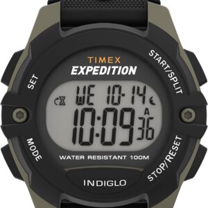 Timex Men's Expedition 41mm Watch - Black Strap Digital Dial Green Case