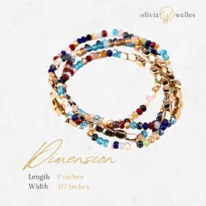 Olivia Welles Radiant Beaded Bracelets - Stackable Stretch Bracelet for Women - Exquisite Craftsmanship for Every Fashion Moment or Event