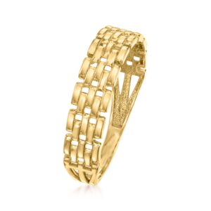 Canaria 10kt Yellow Gold Panther-Link Ring. Size 8