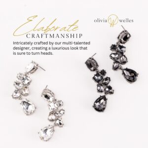 Olivia Welles Dangling Earrings for Women - Lustrous Rhinestone Chandelier Earrings for Every Occasion or Event