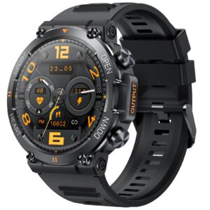 Military Smart Watches for Men Make Call 1.39" HD Big Screen Fitness Tracker Rugged Tactical Smartwatch Compatible with iPhone Samsung Android Phones Heart Rate Sleep Monitor Sports Watch