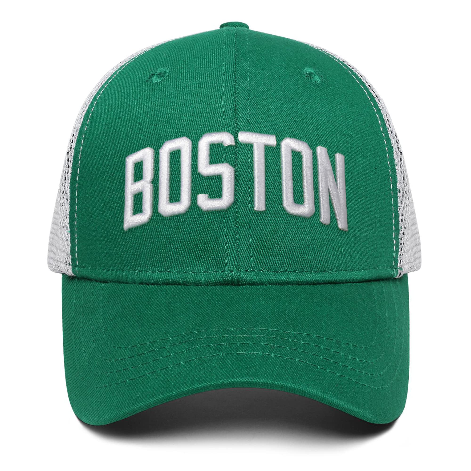 Chsetes Boston Hat for Men Unisex Mesh Hat Trucker Hats Dad Hat Baseball Cap Adjustable Snapback Golf Hat Women Green