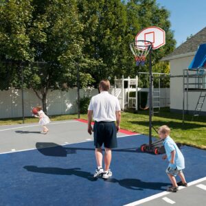 Goplus Portable Basketball Hoop, 7.1FT-8.1FT Height Adjustable Basketball Goal System with 28" Shatterproof Backboard, 2 Nets,16.5" Rim, Wheels, Indoor Outdoor Basketball Stand for Kids Teens Adults