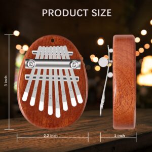 EASTROCK 8 Key Mini Kalimba, Finger Thumb Piano with Accessory Pendant Gift, Exquisite Finger Piano Ornaments Christmas Gift for Kid Adult Beginners