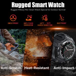 Military Smart Watches for Men Make Call 1.39" HD Big Screen Fitness Tracker Rugged Tactical Smartwatch Compatible with iPhone Samsung Android Phones Heart Rate Sleep Monitor Sports Watch