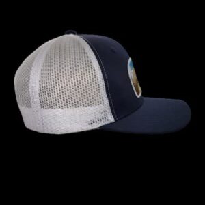 Colorado Trucker Hat - Mesh Snapback Baseball Cap w/My Heart is in Colorado Woven Patch (Navy/White)