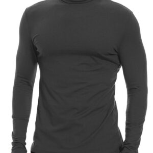 SIMIYA Mens Turtleneck Long Sleeve Shirts, Slim Fit Thermal Turtleneck for Men Basic Lightweight Thermal Underwear Top Grey