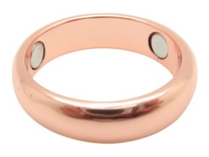 solid copper magnetic band ring #cmr27-6 mm - 3 magnets on the inside of ring - 1/4" wide. available in sizes 5 thru 17. (14)