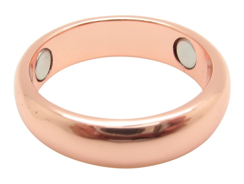 Solid Copper Magnetic Band Ring #CMR27-6 mm - 3 magnets on the inside of ring - 1/4" Wide. Available in Sizes 5 thru 17. (14)