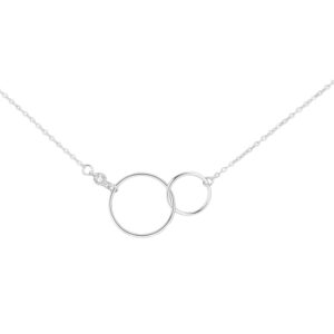 EVERU Mother Daughter Necklaces,925 Sterling Silver Interlocking Circle Necklace for Women,Mother's Day Gifts