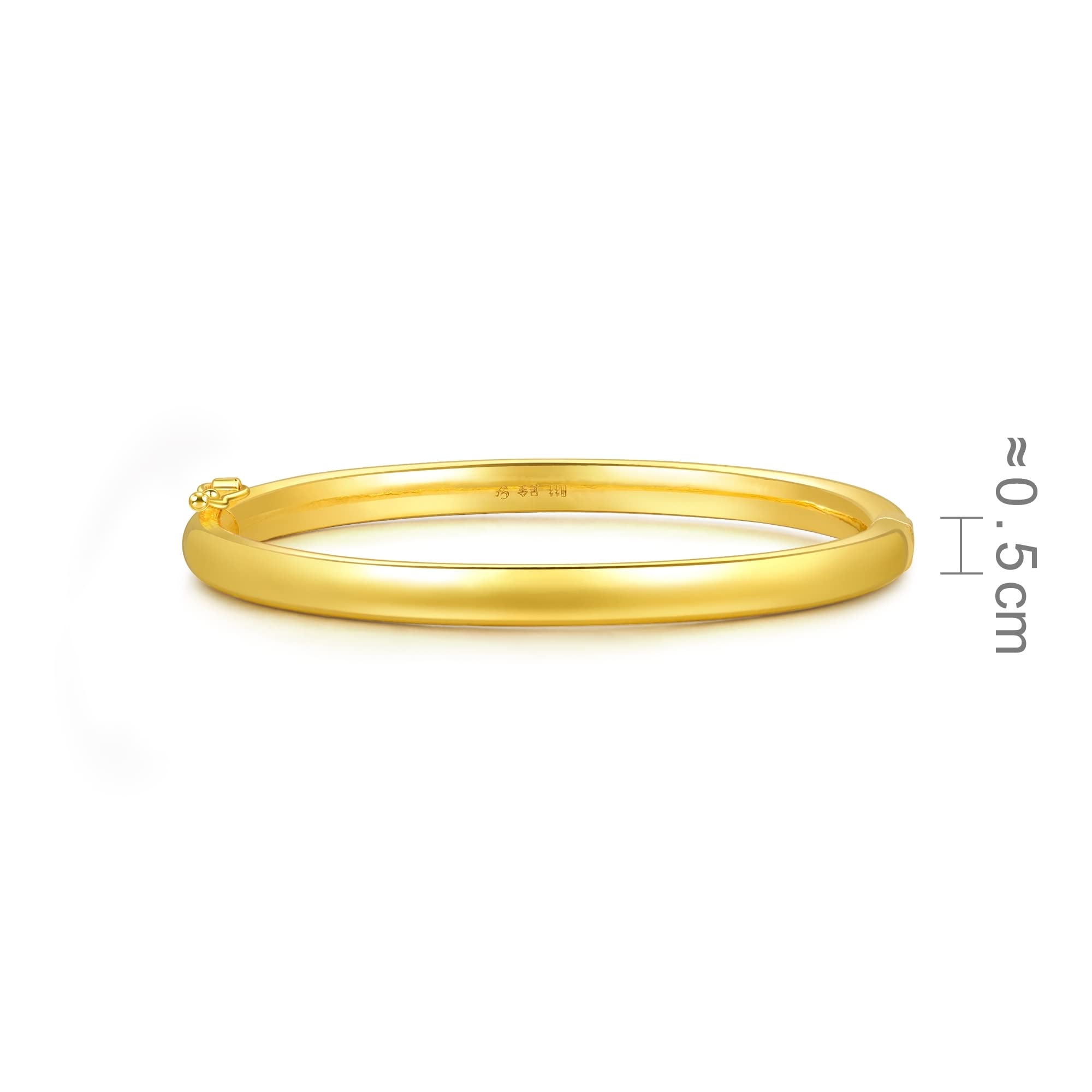 CHOW SANG SANG 999.9 24K Solid Gold Price-by-Weight Gold Polish-Finished, Loop Bangle for Women 09526K