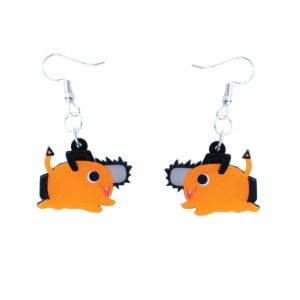 Orange Dog Anime Earrings Drop Cute Earrings for Women Accessory Cosplay (Dog)