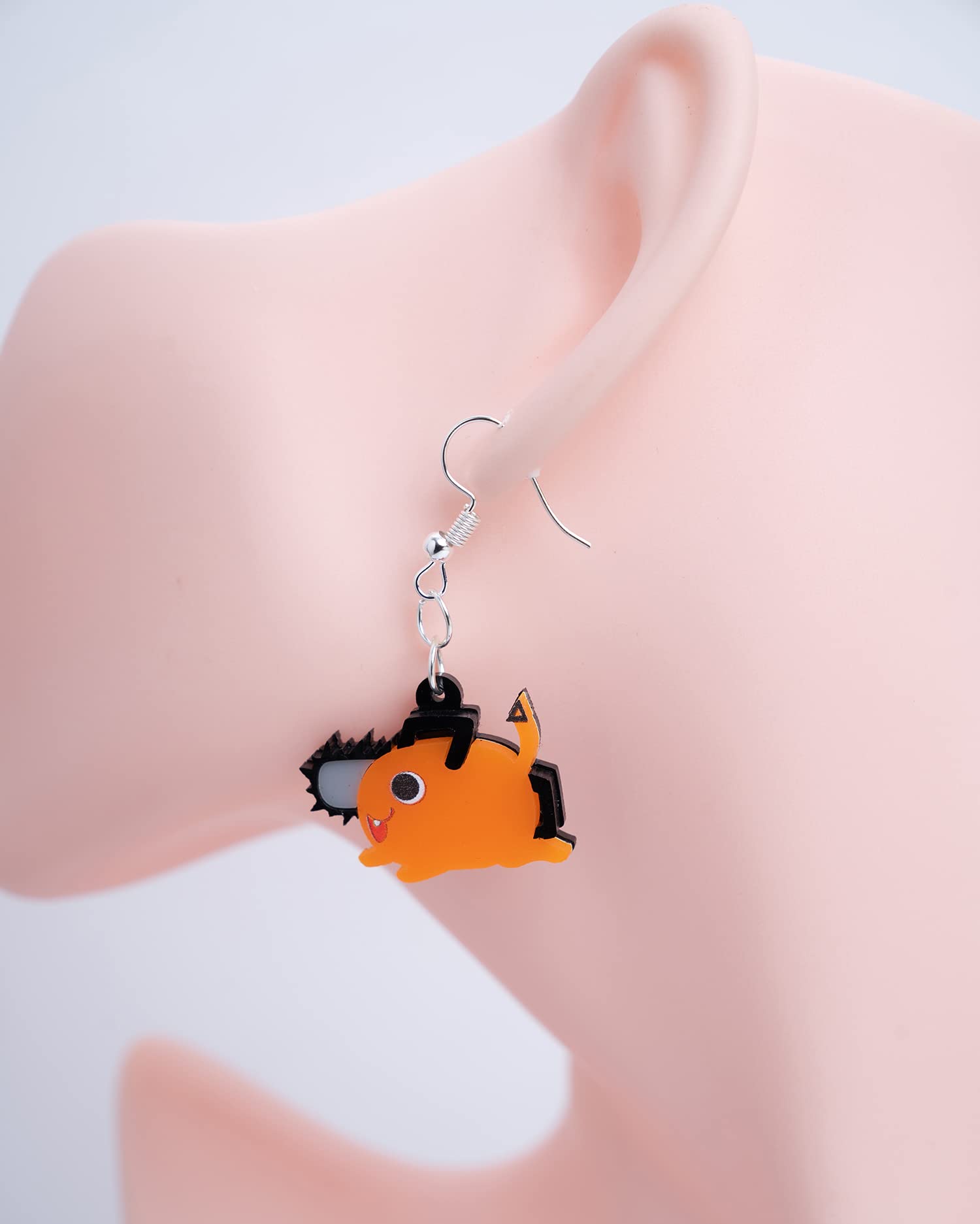 Orange Dog Anime Earrings Drop Cute Earrings for Women Accessory Cosplay (Dog)