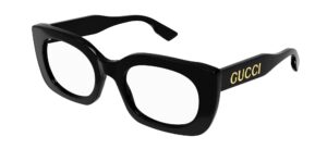 gucci gg1154o 001 black rectangular women's eyeglasses