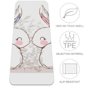 Rabbit Bunny Yoga Mat Thick Non Slip Yoga Mats for Women&Girls Exercise Mat Soft Pilates Mats