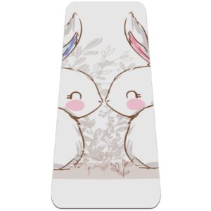 Rabbit Bunny Yoga Mat Thick Non Slip Yoga Mats for Women&Girls Exercise Mat Soft Pilates Mats