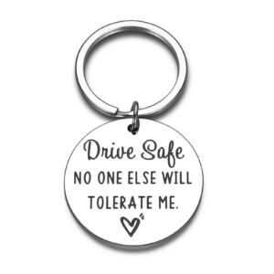 drive safe keychains for boyfriend gifts from girlfriend cute christmas valentines day gifts for him her husband birthday presents from wife fiance couple gift wedding anniversary new driver women men