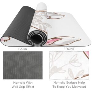 Rabbit Bunny Yoga Mat Thick Non Slip Yoga Mats for Women&Girls Exercise Mat Soft Pilates Mats