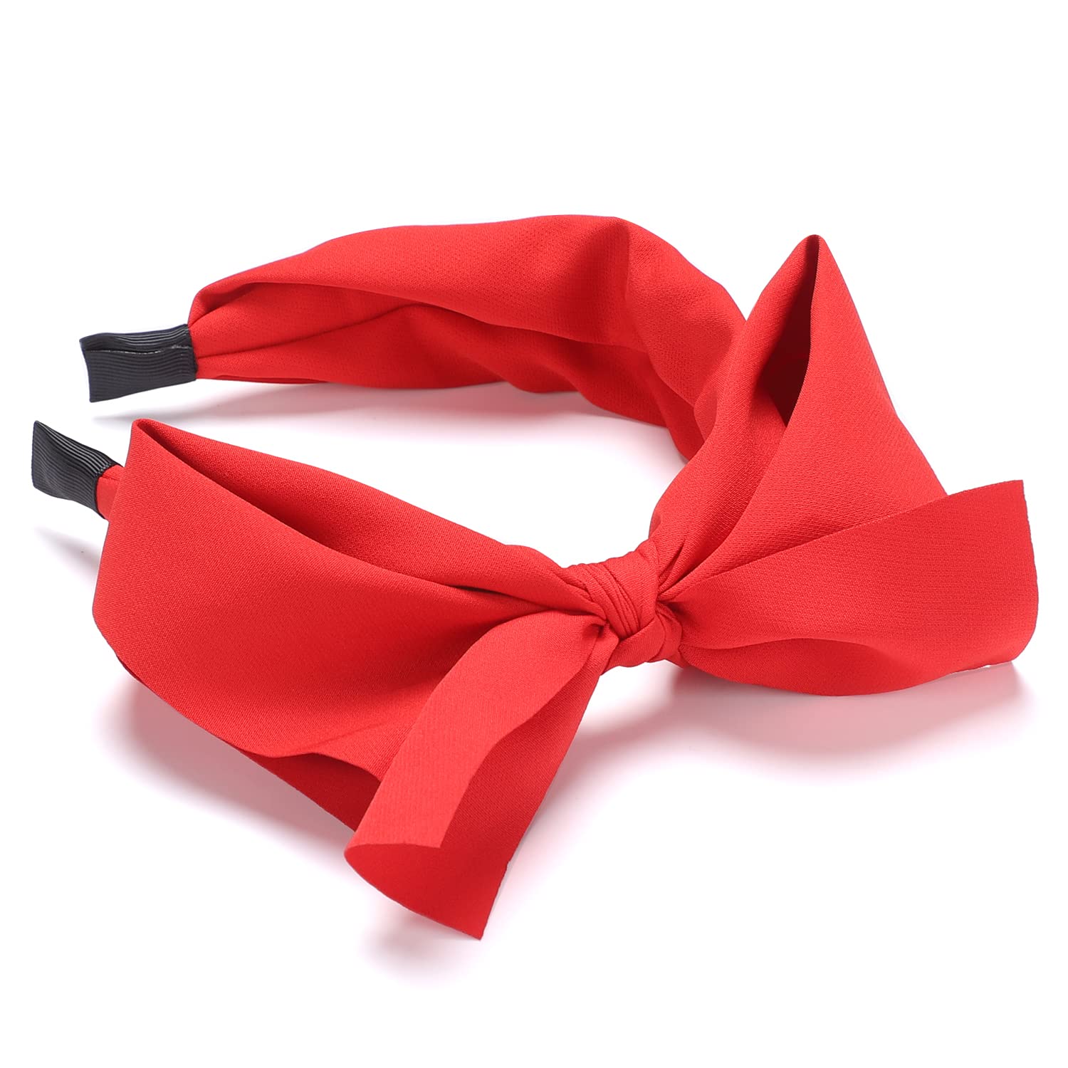 WantGor Bow Headbands for Women, Big Bowknot Hair Hoop, Hair Band Bows, Hair Accessories (Red, 1 Count Pack of 1)