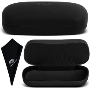 SpecNest SunGlasses Case - Vegan Leather Sunglass Holder with Mesh Foam to Cradle Sunglasses Securely - Hard Eyeglass Case with Metal Construction - Designed by Optical Professionals