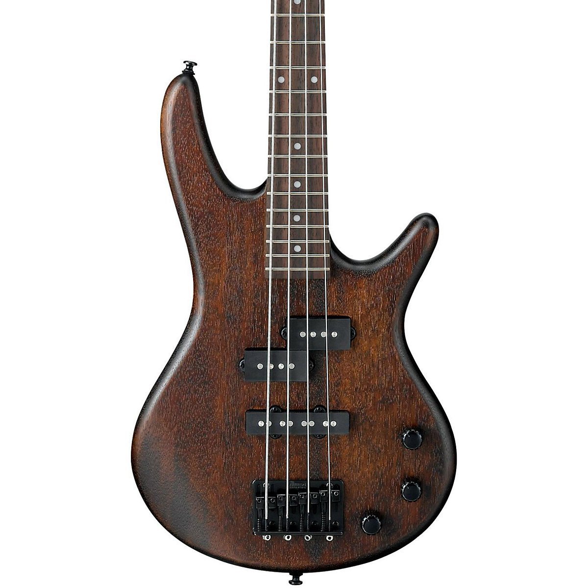 Ibanez 4 String Bass Guitar, Right, Walnut Flat (GSRM20BWNF) and Ernie Ball Polypro Guitar Strap, Black (P04037)