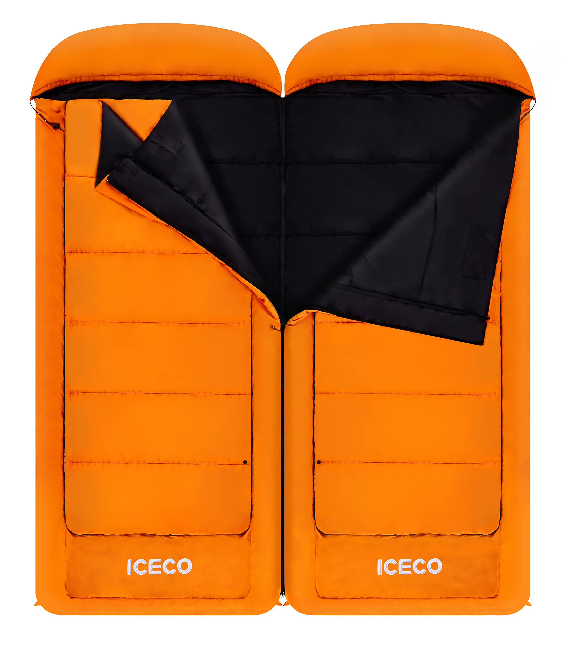 ICECO Double Sleeping Bags for Adults, Cold Weather Sleeping Bag, Big and Tall 2 Person Sleeping Bag Extra Large for All Season Winter Camping, Fishing and Hunting,with Removable Layer