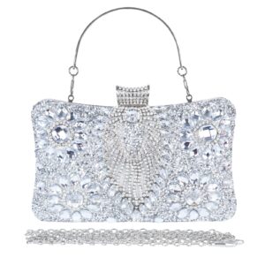 coaimaney womens sparkly rhinestone sequin glitter bag clutch evening handbag shoulder bags purse for wedding party prom