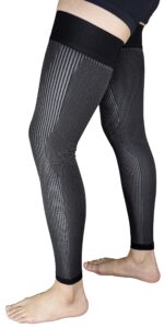 utyoaa full leg compression sleeves,women & men,thigh high 20-30mmhg gradual support,circulation hose stockings for pain swelling varicose veins,running athletics nurses travel,1pair black xl