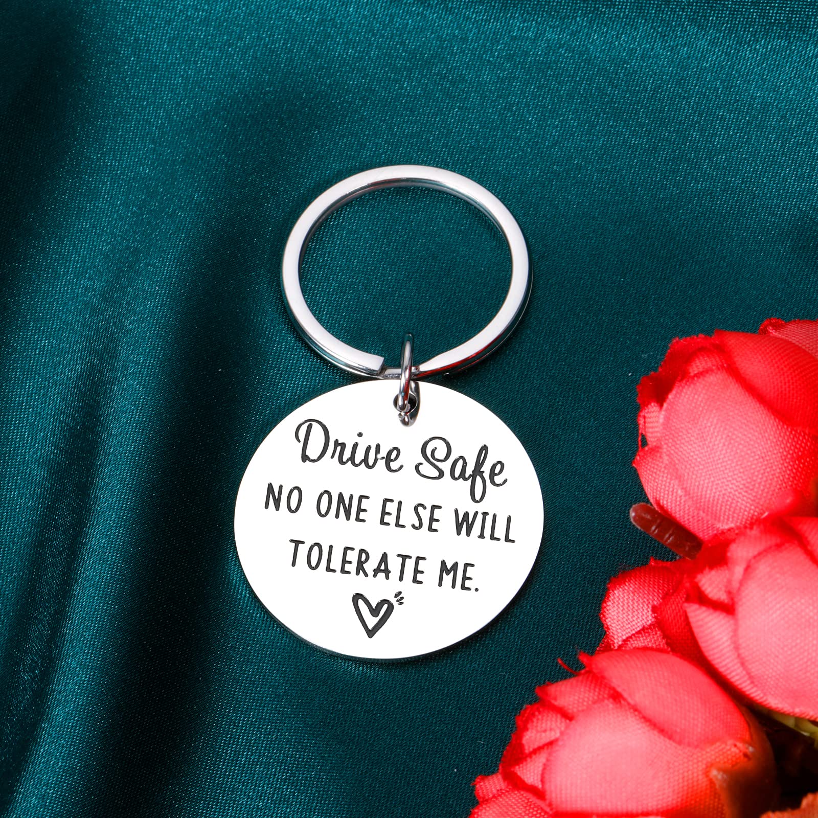 Drive Safe Keychains for Boyfriend Gifts from Girlfriend Cute Christmas Valentines Day Gifts for Him Her Husband Birthday Presents from Wife Fiance Couple Gift Wedding Anniversary New Driver Women Men