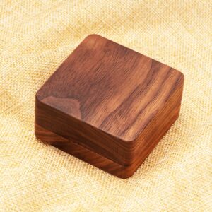 COSISO Small Vintage Rustic Black Walnut Wooden Cufflinks Gifts Box for Men,Cuff Links Display Storage Case