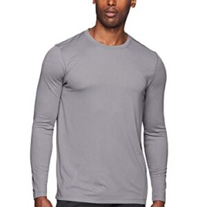 RBX Men's Textured Quick Drying Long Sleeve Performance Tee Jacquard Grey L