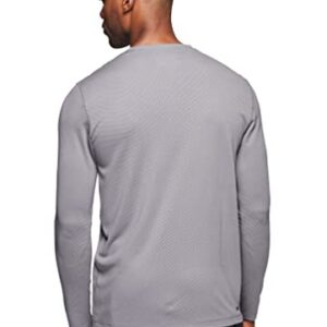 RBX Men's Textured Quick Drying Long Sleeve Performance Tee Jacquard Grey L