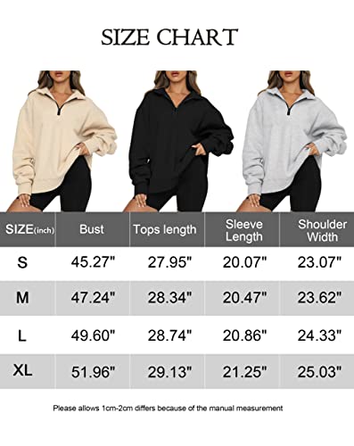 Womens Oversized Half Zip Pullover Sweatshirt Long Sleeve V Neck Sweatshirts Quarter Zip Teen Girls Fall Y2K Clothes Trendy Drop Shoulder Loose Fit Outfits Grey