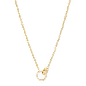 gorjana Women’s Rose Interlocking Necklace, 18K Gold Plated, Adjustable Chain, Double Ring Charm