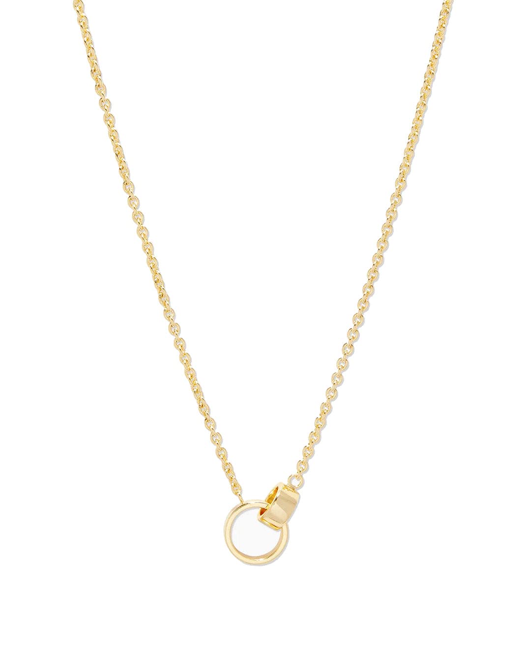 gorjana Women’s Rose Interlocking Necklace, 18K Gold Plated, Adjustable Chain, Double Ring Charm