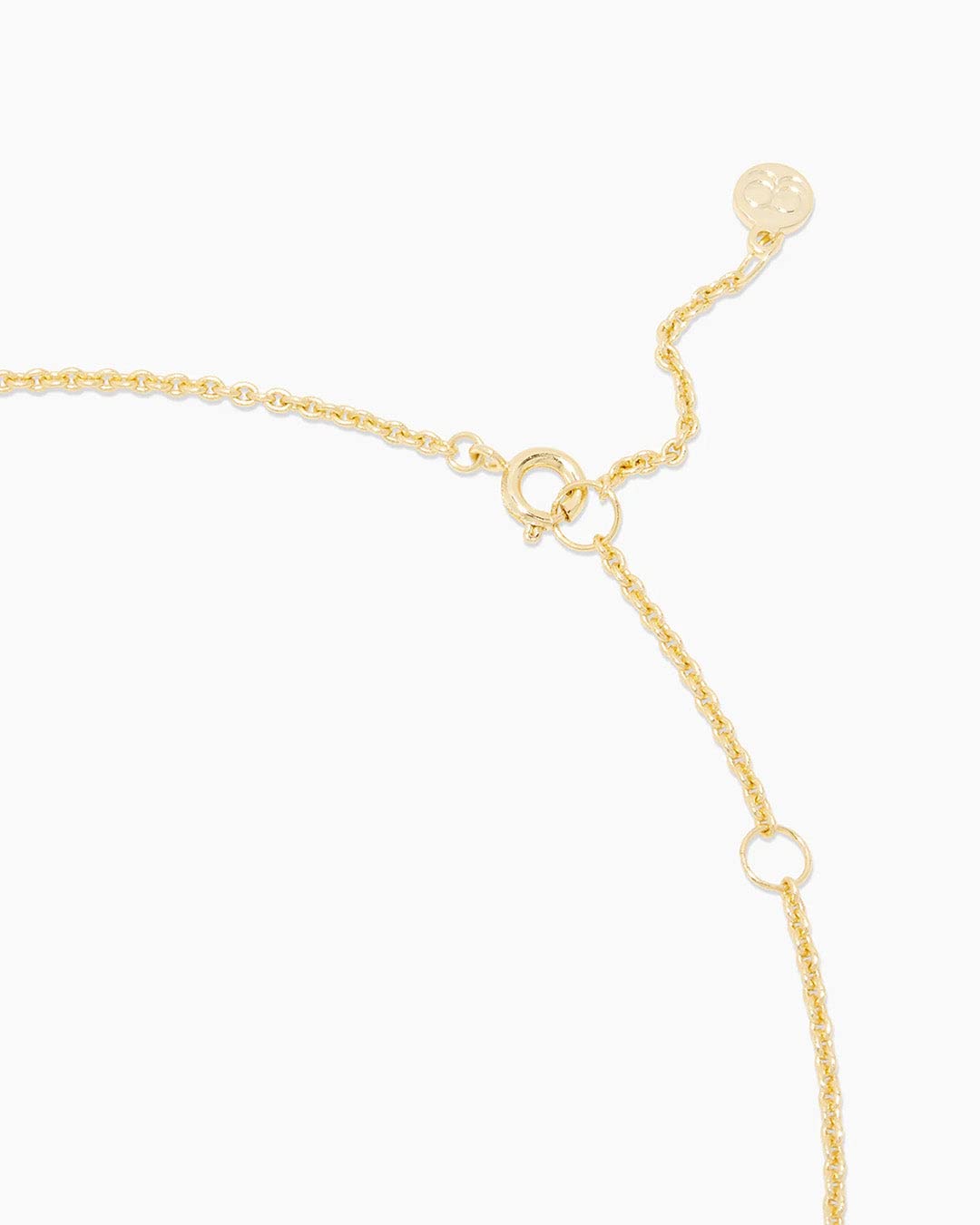 gorjana Women’s Rose Interlocking Necklace, 18K Gold Plated, Adjustable Chain, Double Ring Charm