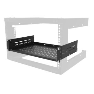 Jingchengmei 2U 19-Inch Universal Vented Rack Mount Cantilever Server Rack Shelf-12 Inch Deep-Disassembled Black (2U12InD)