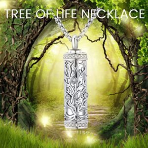 LOOVE Tree of Life Urn Necklace for Ashes Sterling Silver Tree of Life Cremation Jewelry for Ashes for Women