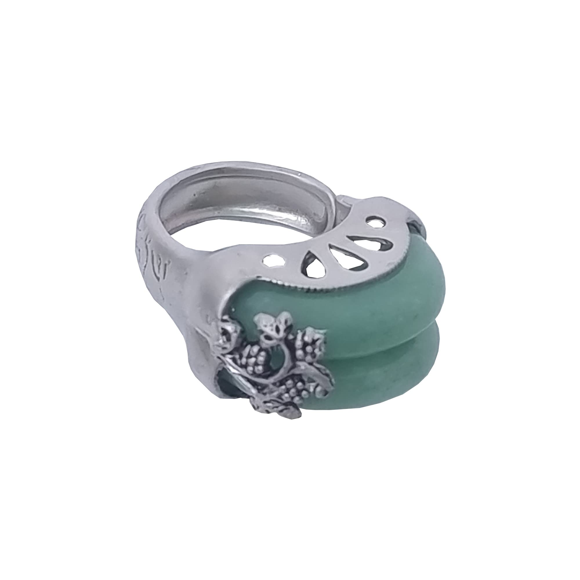 Hanbok Ring Jade Korea Traditional Accessory Woman Junior Natural Light Green Size Adjustable R005LT