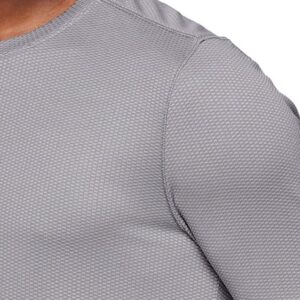 RBX Men's Textured Quick Drying Long Sleeve Performance Tee Jacquard Grey L