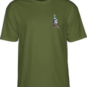 Powell Peralta Skull & Sword T-Shirt, Military Green '2', Large