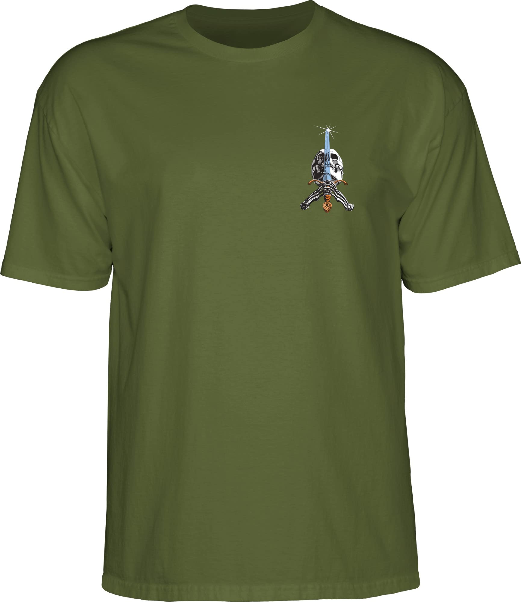 Powell Peralta Skull & Sword T-Shirt, Military Green '2', Large