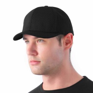 men's short brim baseball cap summer thin breathable sports snapback caps for women adjustable unisex sun hats q0987 black