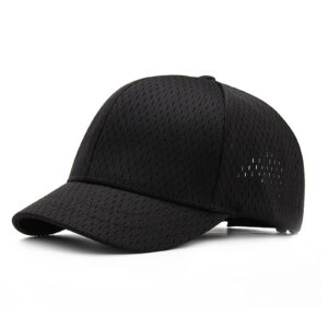 Men's Short Brim Baseball Cap Summer Thin Breathable Sports Snapback Caps for Women Adjustable Unisex Sun Hats Q0987 Black