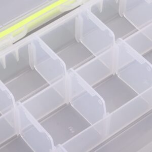 Leapiture Fishing Tool Box Transparent Plastic Storage Box with Removable Divider Fishing Tackle Hook Protector for Outdoor Leisure Sports