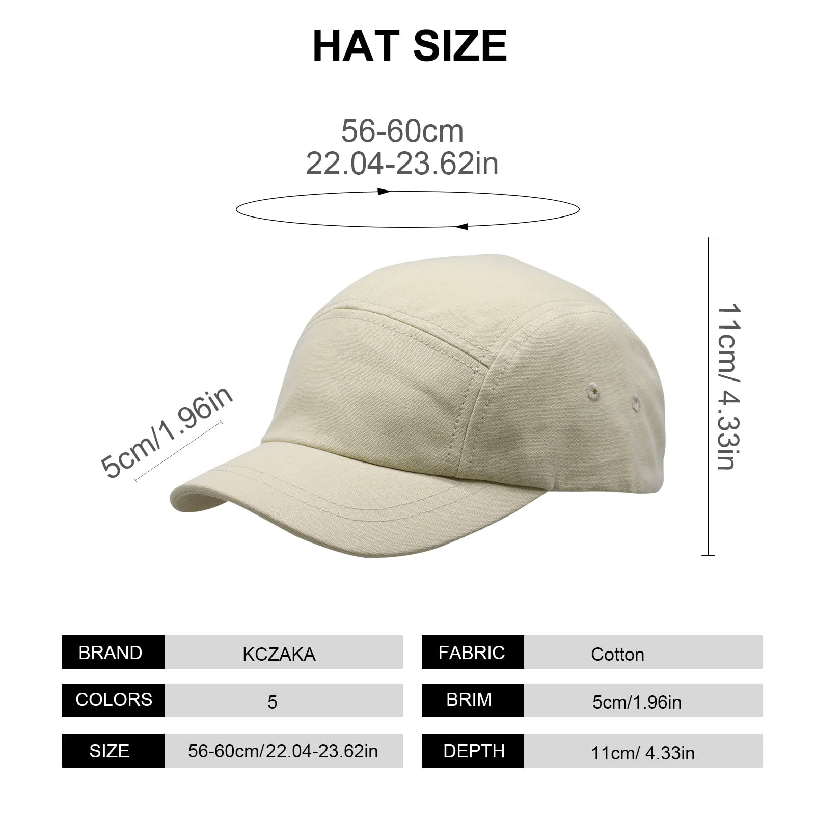 5 Panels Short Brim Baseball Cap for Women and Men Solid Single Layer Cotton Snapack Caps Adjustable Dad Hat Sun Hats Q2102