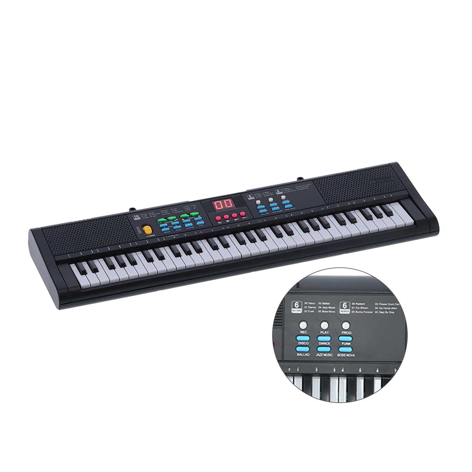 61 Keys Keyboard Piano, Electric Keyboard Piano Instrument Digital Music Piano Keyboard with Speaker and Microphone Musical Standard Keyboard Piano Kit for Beginners, Kids (MQ6186)