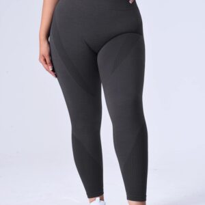 YEOREO Women Seamless Ozone Workout Leggings High Waisted Butt Lifting Recycled Yoga Pants Grey L